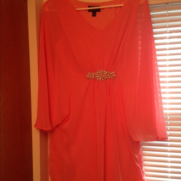Pink flowy mini dress