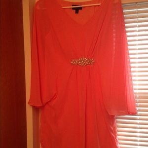 Pink flowy mini dress