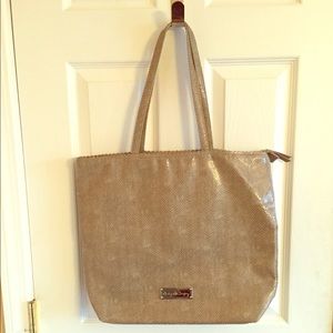 New York and Company Tan Snakeskin Tote