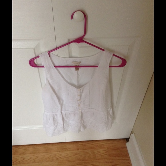 J Crew white tank with cute details