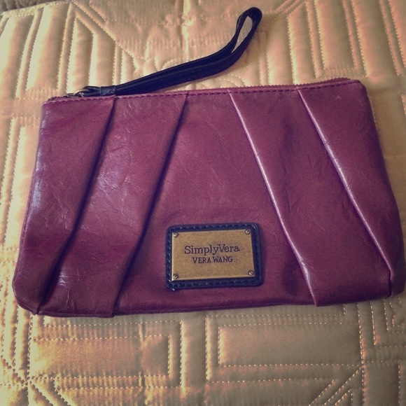 Simply Vera Vera Wang Pleated Maroon Clutch