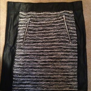 Black and white mini skirt