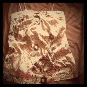 New🌻Romy dressy cami/blouse. Brown and cream XL