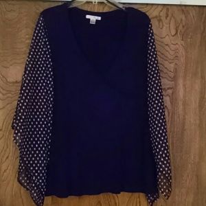 Black long sleeve top.