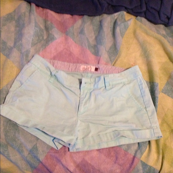 Blue and pink shorts
