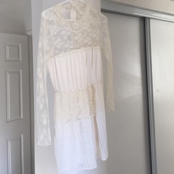 Free people ivory lacey dress