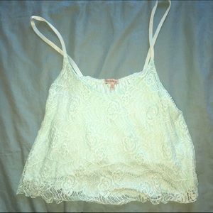 Mint green lace crop top