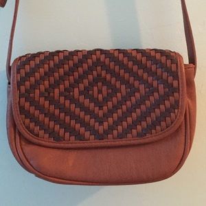 American Eagle woven leather satchel