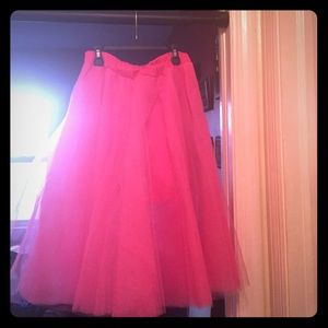 Pink tea length tutu skirt