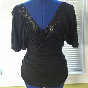 Black Sequence Top