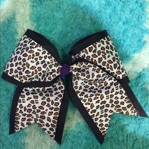 cheetah cheer bow