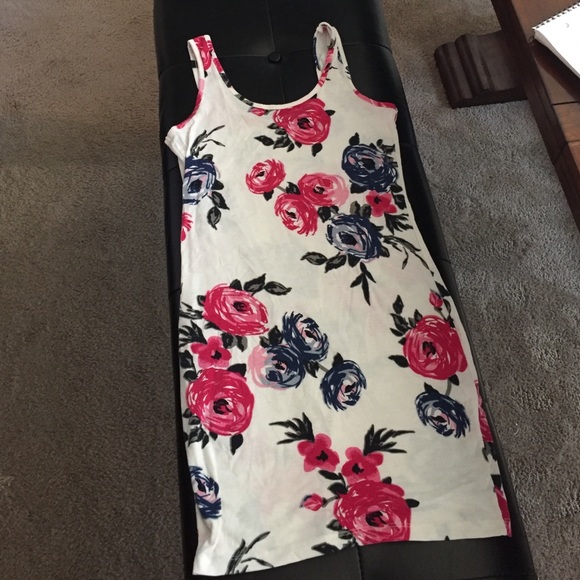 Rose printed cocktail dress