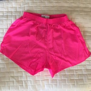 Neon pink shorts
