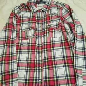 Multicolored flannel long sleeve shirt