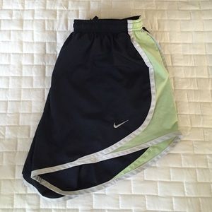 Navy and green Nike shorts
