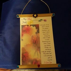 Personal hand made writing and hang for my husband