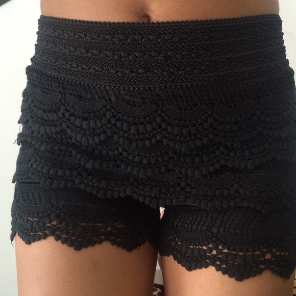 Black Crochet Short