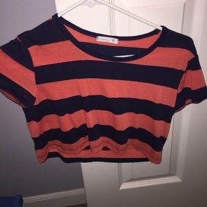Orange,pink and navy crop top
