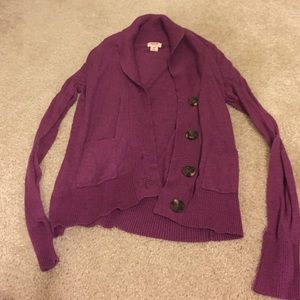 Purple Long-Sleeved Cardigan