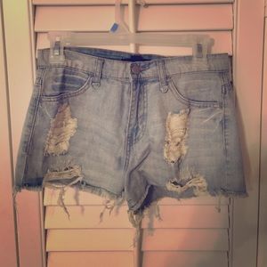 Faded Jean Shorts