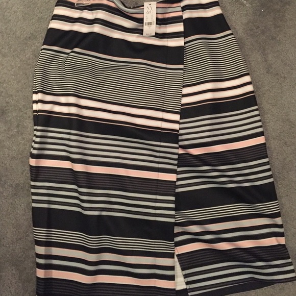 Navy blue /pink & white strip skirt