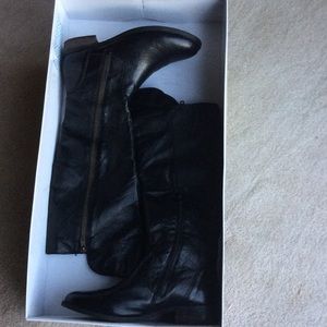 Black leather boots