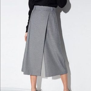 high waist wide leg gray Capri