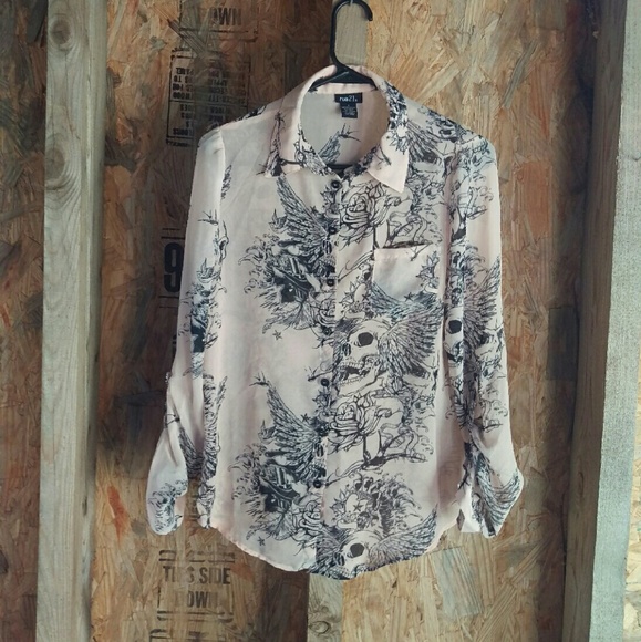 Rue21 Chiffon Skull Blouse
