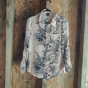 Rue21 Chiffon Skull Blouse