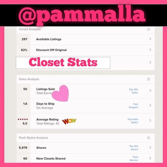 Hi I'm Pam & Closet Stats - Picture 3 of 3