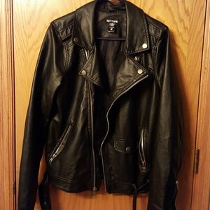 Black leather jacket