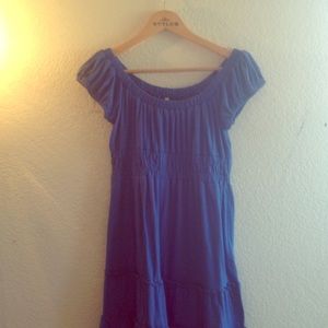 Deep Blue Dress with Stretchy Design