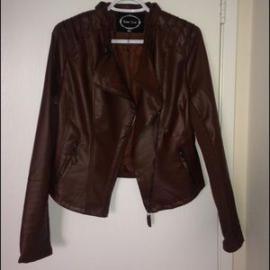 Brown leather jacket