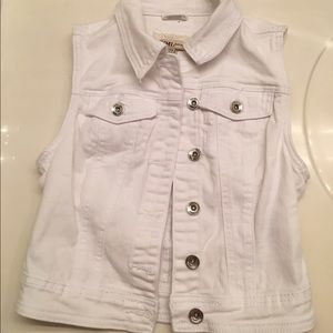 White jean vest