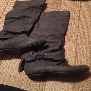 Gray tall boots