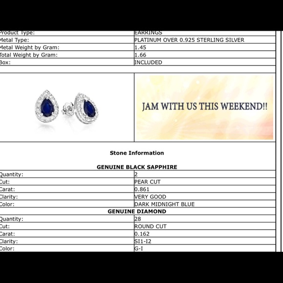 Sapphire and Diamond Earrings‼️ - Picture 3 of 4