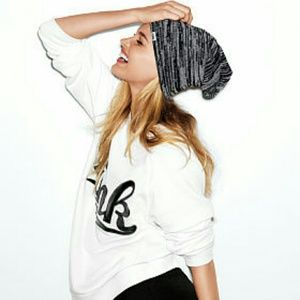{NWT} Victoria's Secret PINK grey beanie