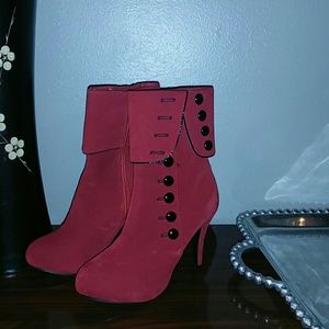 Red ankle booties