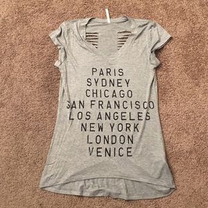 Grey T-shirt City Names