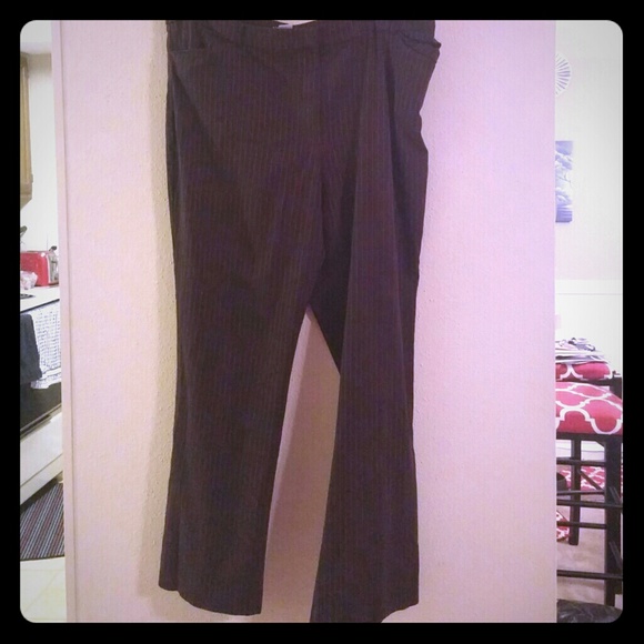 Brown pinstripe stretch trouser