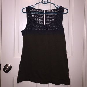 Olive green and charcoal grey tank!