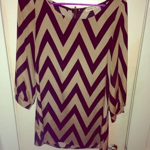 Tan and black striped dress