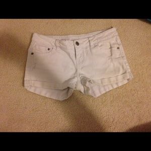 White denim shorts