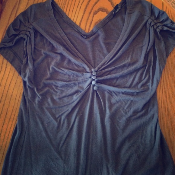 V-neck Blouse with Ruched Sleeves
