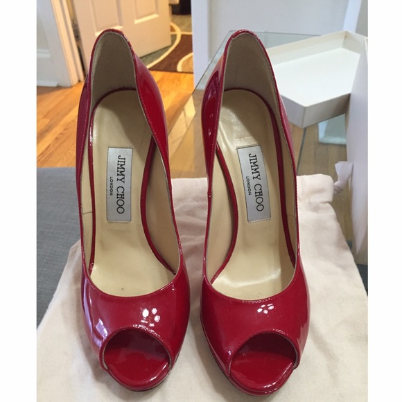Jimmy Choo Red Patent Leather Pumps (Quiet)