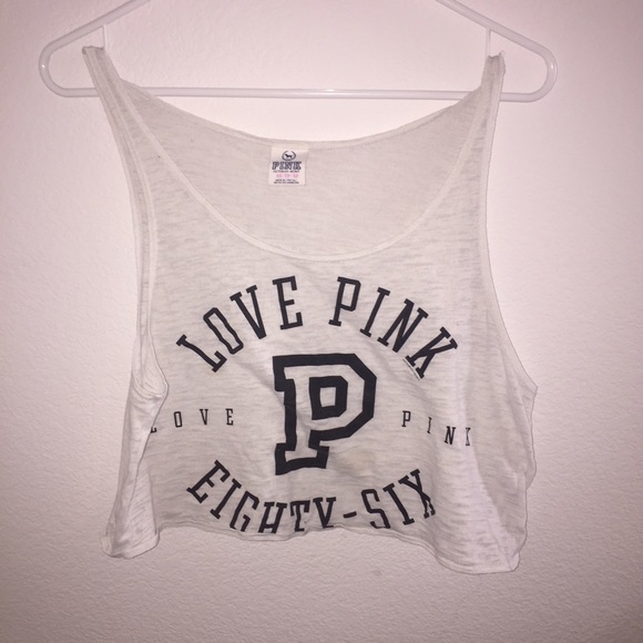 VS PINK white crop top