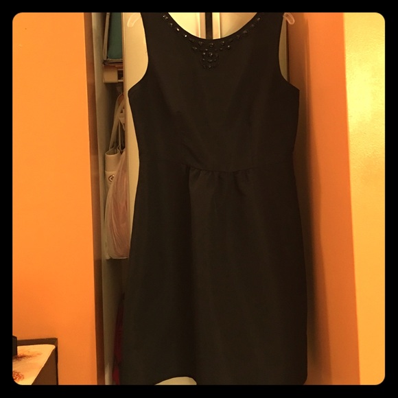 Simple jeweled neckline dress