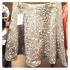 Grey and White Skater Skirt