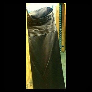 Chocolate brown strapless dress in size 18