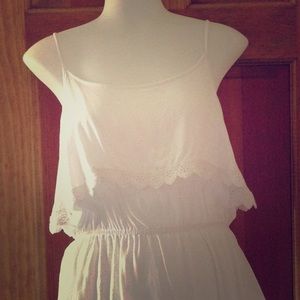 White tank with ruffles